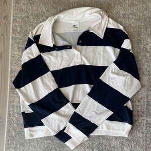 Women’s Terry Polo Striped Sweatshirt